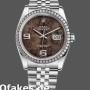 Super Clone Unisex's Rolex Datejust 36mm Unisex-116244-Stainless Steel-Chocolate Floral Dial Chocolate