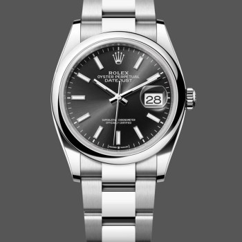 Super Clone Unisex's Rolex Datejust 36mm Unisex-126200-Stainless Steel-Black Dial Black