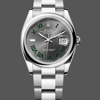 Super Clone Unisex's Rolex Datejust 36mm Unisex-126200-Stainless Steel-Grey Wimbledon Dial Grey