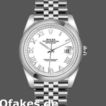 Super Clone Unisex's Rolex Datejust 36mm Unisex-126200-Stainless Steel-White Roman Dial White