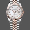 Super Clone Unisex's Rolex Day Date 36-128238 0051, Yellow Gold, Pave Rainbow Diamond Dial, Fluted Bezel Diamond
