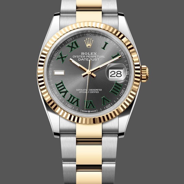 Super Clone Unisex's Rolex Datejust 36mm Unisex-126233 0036-Slate Grey Dial Grey