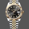 Super Clone Unisex's Rolex Datejust 36mm Unisex-126233-Black Diamond Dial Black