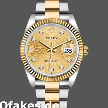 Super Clone Unisex's Rolex Datejust 36mm Unisex-126233-Champagne Jubilee Dial Champagne
