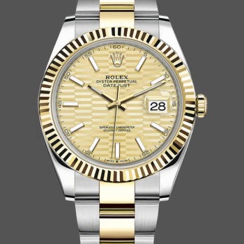 Super Clone Unisex's Rolex Datejust 36mm Unisex-126233-Champagne Motif Dial Champagne