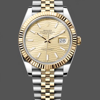 Super Clone Unisex's Rolex Datejust 36mm Unisex-126233-Champagne Motif Dial-Fluted Bezel Champagne
