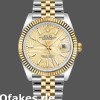 Super Clone Unisex's Rolex Datejust 36mm Unisex-126233-Golden Palm Motif Dial-Fluted Bezel Golden
