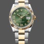 Super Clone Unisex's Rolex Datejust 36mm Unisex-126233-Olive Green Dial-Yellow Gold & Oystersteel Green