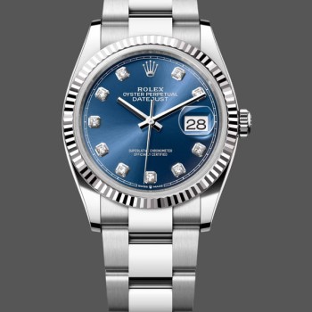 Super Clone Unisex's Rolex Datejust 36mm Unisex-126234-Blue Index Dial-Stainless Steel Blue