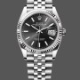 Super Clone Unisex's Rolex Datejust 36mm Unisex-126234-Fluted Bezel-Black Index Dial Black&nbsp;