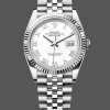 Super Clone Unisex's Rolex Datejust 36mm Unisex-126234-Fluted Bezel-White Roman Dial White