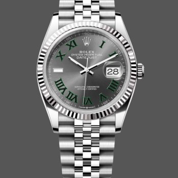 Super Clone Unisex's Rolex Datejust 36mm Unisex-126234-Slate Grey Wimbledon Dial Grey