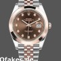 Super Clone Men's Rolex Datejust 41mm Men's-126301-Rose Gold-Chocolate Brown Diamonds Dial Chocolate Brown