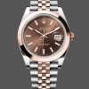 Super Clone Men's Rolex Datejust 41mm Men's-126301-Rose Gold-Chocolate Brown Index Dial Chocolate Dial
