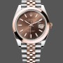 Super Clone Men's Rolex Datejust 41mm Men's-126301-Rose Gold-Chocolate Brown Index Dial Chocolate Dial
