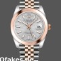 Super Clone Men's Rolex Datejust 41mm Men's-126301-Rose Gold-Silver Fluted Motif Dial Silver