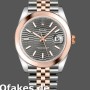 Super Clone Men's Rolex Datejust 41mm Men's-126301-Rose Gold-Slate Grey Fluted Motif Dial Grey