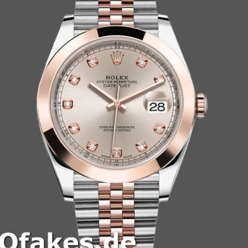 Super Clone Men's Rolex Datejust 41mm Men's-126301-Rose Gold-Sundust Diamonds Dial Sundust<br />