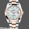 Super Clone Men's Rolex Datejust 41mm Men's-126301-White MOP Diamond Dial-Steel & Rose Gold MOP