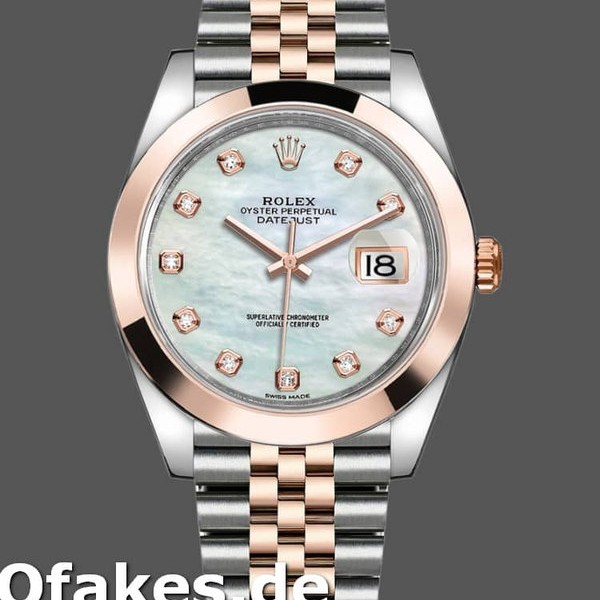 Super Clone Men's Rolex Datejust 41mm Men's-126301-White MOP Diamond Dial MOP
