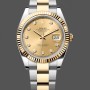 Super Clone Unisex's Rolex Day Date 36-m128396TBR 0024, 36mm, Bright Blue Diamond‑Set Dial, Diamond‑Set Bezel, Blue