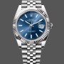 Super Clone Men's Rolex Datejust 41MM Stainless Steel with Silver Dial Blue