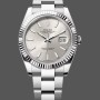 Super Clone Men's Rolex Datejust 41mm Men's-126334 0003-Fluted Bezel-Silver Dial Silver