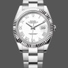 Super Clone Men's Rolex Datejust 41mm Men's-126334 0023-Fluted Bezel-White Roman Numeral Dial White