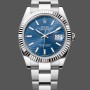 Super Clone Men's Rolex Datejust 41mm Men's-126334-Fluted Bezel-Blue Fluted Motif Dial Blue