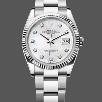 Super Clone Men's Rolex Datejust 41mm Men's-126334-Fluted Bezel-White MOP Dial MOP