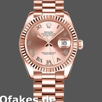 Super Clone Women's Rolex Datejust 31mm Women's-178275-Pink Roman Dial-Rose Gold Pink