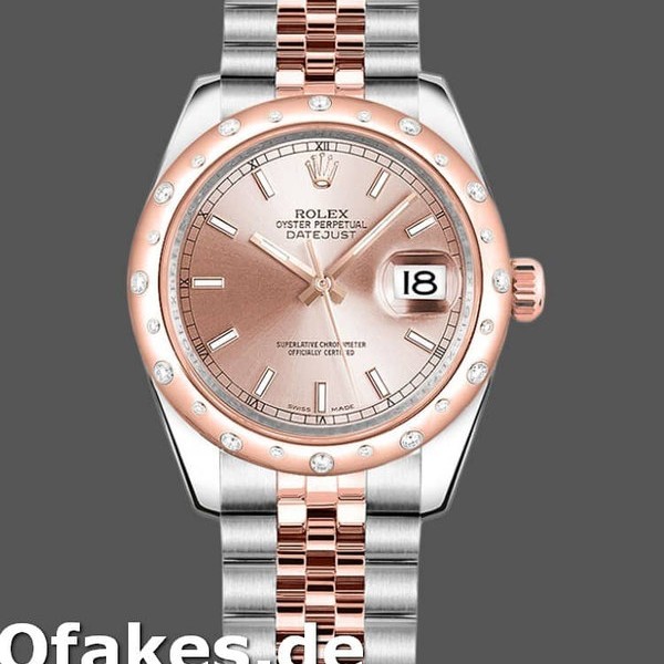Super Clone Women's Rolex Datejust 31mm Women's-178341-Pink Baton Dial-Everose Gold Pink