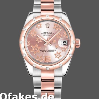 Super Clone Women's Rolex Datejust 31mm Women's-178341-Pink Floral Dial-Everose Gold Pink