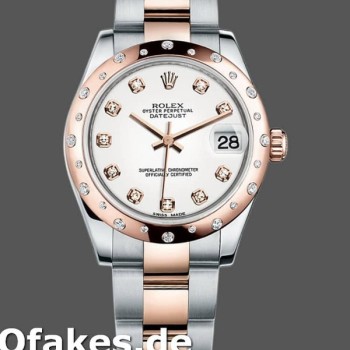 Super Clone Women's Rolex Datejust 31mm Women's-178341-White Mother‑of‑Pearl Diamonds Dial MOP