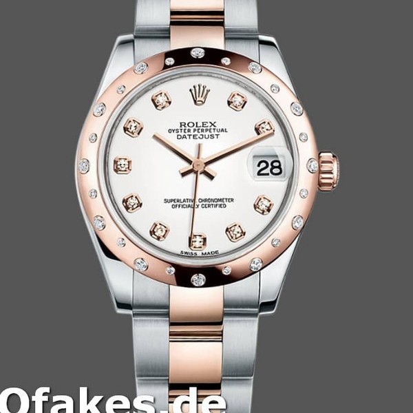 Super Clone Women's Rolex Datejust 31mm Women's-178341-White Mother‑of‑Pearl Diamonds Dial MOP