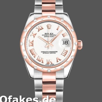 Super Clone Women's Rolex Datejust 31mm Women's-178341-White Roman Numeral Dial White