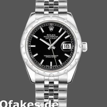 Super Clone Women's Rolex Datejust 31mm Women's-178344-Black Dial-Stainless Steel Black