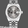 Super Clone Women's Rolex Datejust 31mm Women's-178344-Rhodium Grey Floral Motif Dial Grey