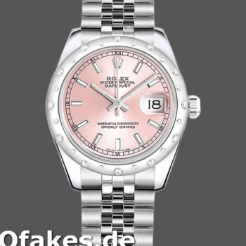 Super Clone Women's Rolex Datejust 31mm Women's-178344-Pink Dial-Jubilee Bracelet Pink