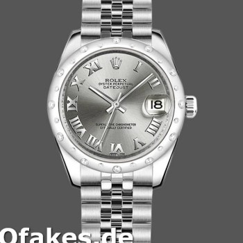 Super Clone Women's Rolex Datejust 31mm Women's-178344-Rhodium Grey Dial-Jubilee Bracelet Grey