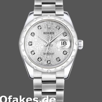 Super Clone Women's Rolex Datejust 31mm Women's-178344-Silver Jubilee Diamond Dial Silver