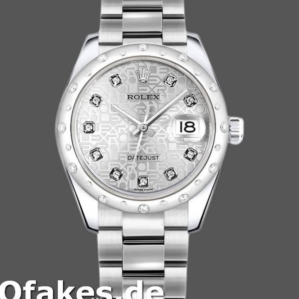 Super Clone Women's Rolex Datejust 31mm Women's-178344-Silver Jubilee Diamond Dial Silver
