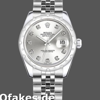 Super Clone Women's Rolex Datejust 31mm Women's-178344-Silver Diamond Dial-Stainless Steel Silver<br />