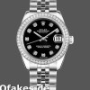 Super Clone Women's Rolex Datejust 31mm Women's-178384-Black Diamond Dial-Diamond Bezel Black<br />