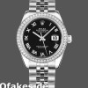 Super Clone Women's Rolex Datejust 31mm Women's-178384-Black Roman Dial-Stainless Steel Black