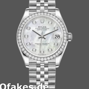 Super Clone Women's Rolex Datejust 31mm Women's-178384-White Mother‑of‑Pearl Diamonds Dial MOP