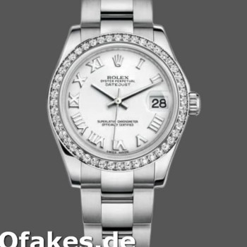 Super Clone Women's Rolex Datejust 31mm Women's-178384-White Roman Numeral Dial White