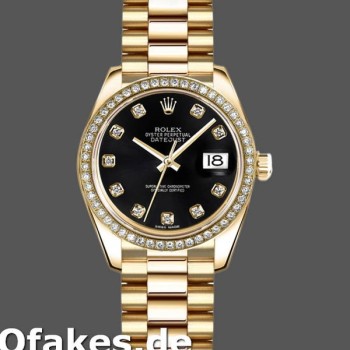 Super Clone Women's Rolex Datejust 26mm Women's-179138-Black Diamond Dial Black