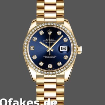 Super Clone Women's Rolex Datejust 26mm Women's-179138-Blue Diamond Dial Blue