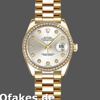 Super Clone Women's Rolex Datejust-179138, 26mm, Silver Diamond Dial, Lady Silver